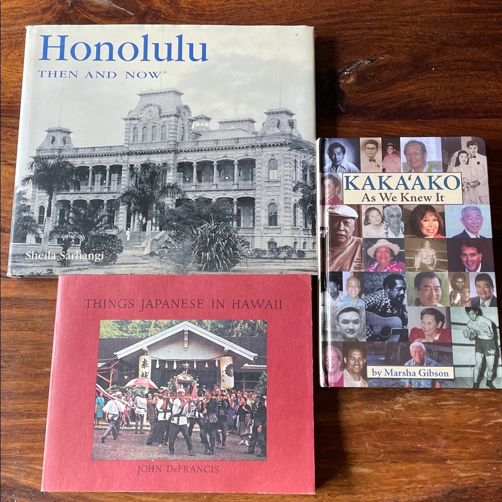 3 Hawaii Cultural Heritage Books Honolulu then, Kakaako we knew, Japanese in HI